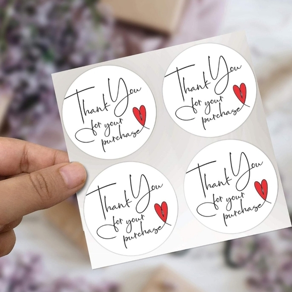 2" THANK YOU FOR YOUR PURCHASE ♥️ STICKERS•NWT• 300 - Picture 1 of 9